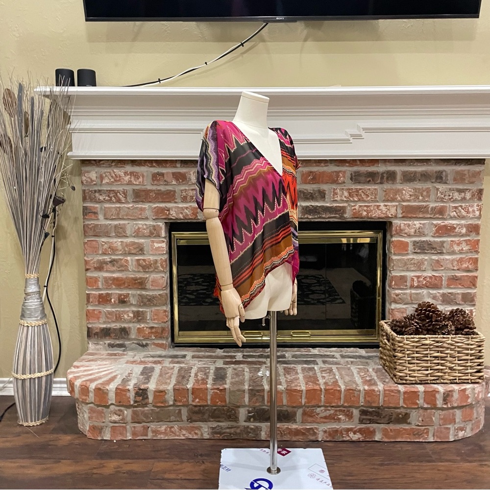 Charlotte Russe chevron high-low sunset-colored top / XS / Excellent condition - Picture 7 of 12